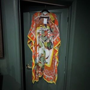 Vibrant Multicolor Kimono duster sheer
